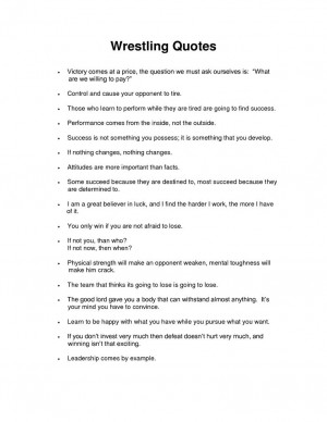 Wrestling Sayings | Wrestling Quotes