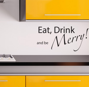 ... about KITCHEN WALL STICKERS EAT DRINK AND BE MERRY QUOTES DECALS W22