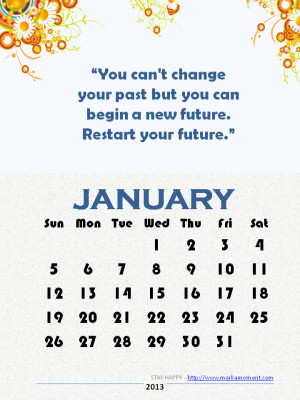January 2014 Motivational Thoughts Calendar