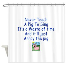 Cute Pig Sayings Shower Curtains