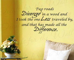 Diverged Wood Robert Frost Inspirational Motivational Wall Decal Quote ...