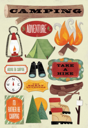 ... Camping Collection - Cardstock Stickers - I Would Rather Be Camping