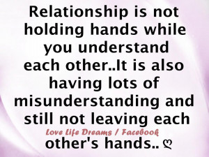 Relationship is not holding hands ...