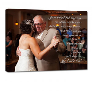 Custom Canvas 12X24 Father Of the Bride Photo Gift