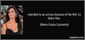 ... actress because of the film 'La Dolce Vita. - Maria Grazia Cucinotta