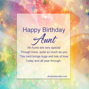 Happy Birthday Aunt All Aunts are very special