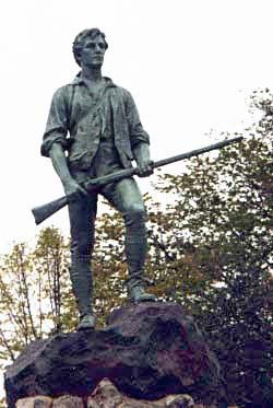 john parker statue known as the lexington minuteman quote john