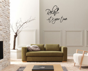 Bathroom Quotes For Walls Relax Its Your Time Bathroom Vinyl Wall Art ...