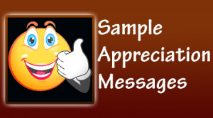 Sample Appreciation Messages