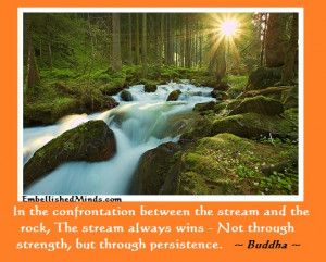 ... streams Inspirational Quotes: Not Through Strength but Persistence