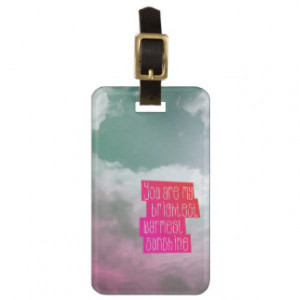 Fun girly inspiration quote luggage travel tags luggage tag