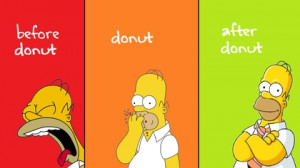 green red yellow homer simpson donuts the simpsons hungry 1600x900 ...