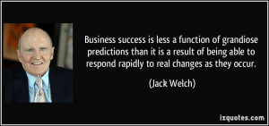... able to respond rapidly to real changes as they occur. - Jack Welch