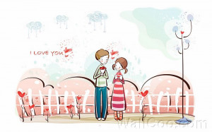 Young Love - Valentine Cute Couple illustrations - Cute Valentine ...