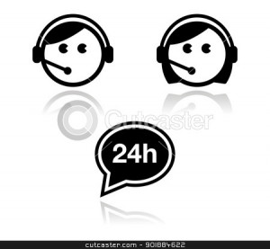 People Working Puters Talking Headsets Clip Art Royalty