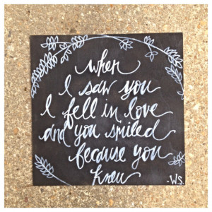 Chalkboard Style Love Quote Wedding Hand Painted Rustic Wooden White ...