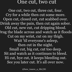 Poems About Cutting Yourself Tumblr Cutting poem