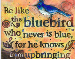Singing Bluebird Painted Cole Porte r Quote, Hand Lettered, Yellow Art ...