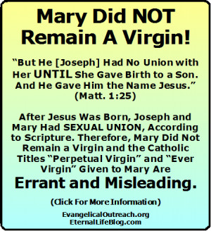 Scripture shows Mary's virginity ended after Jesus was born