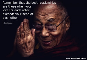 Remember that the best relationships are those when your love for each ...