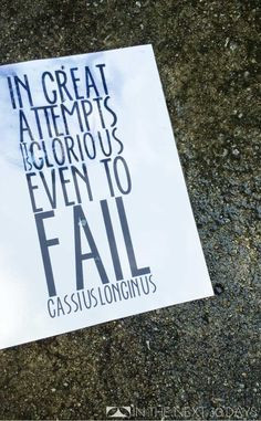 In great attempts, it is glorious even to fail.