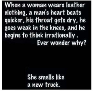 funny woman leather clothing meme picture when a woman wears leather ...