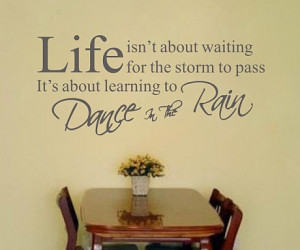 Life Dance In The Rain Removable Vinyl Wall Stickers Art Quotes DIY ...