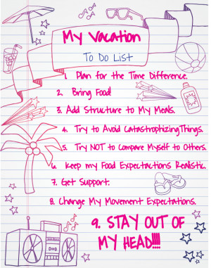 Vacation To Do List Quotes About Eating Disorders