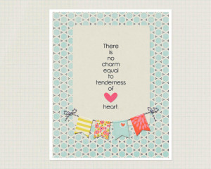 Jane Austen Quote Poster - Tenderness - Tender Heart - Blue Nursery ...