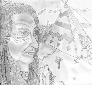 Crazy Horse Indian Drawing by Gerald Griffin - Crazy Horse Indian ...