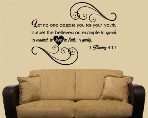 Wall Decal 1 Timothy 4:12 Scripture Wall Decoration