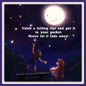Catch a falling star and put it in your pocket. Never let it fade away ...