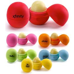 EOS Lip Balm Balls with a custom imprint or logo