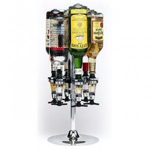 Bonzer Products 6 Bottle Carousel Liquor Dispenser with 1 5 oz Shot