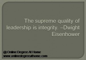leadership quotes. The supreme quality of leadership is integrity ...
