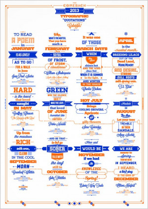 Beautiful Calendar for 2013 Typography Quotes