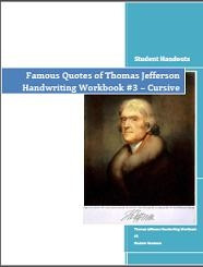 Famous Quotes of Thomas Jefferson Cursive Handwriting CopyWork #3