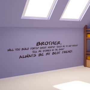 Brother My Best Friend Family Wall Quotes Wall Art Decal Transfers