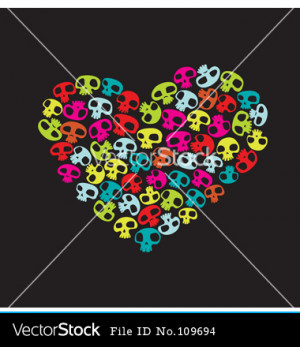 Funny skulls vector