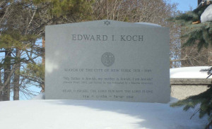 Ed Koch’s grave marker is inscribed with journalist Daniel Pearl’s ...