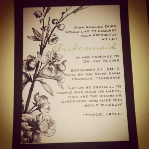 bridesmaid cards Bridesmaids Poem