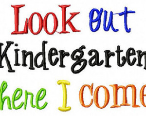 Kindergarten Here I come Machine Em broidery Design INSTANT DOWNLOAD ...