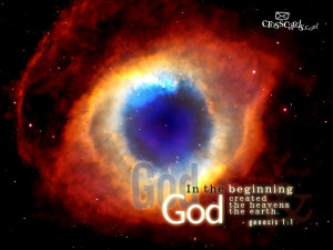 In the beginning GOD created the heavens and the earth Bible verse ...
