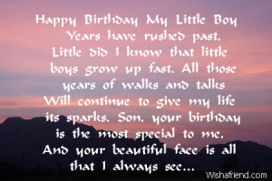 Happy Birthday To My Son Poems Happy birthday my little boy