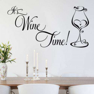 its wine time wall sticker quote decals € 13 95 personalize your ...
