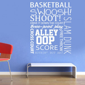 Wall Decals - basketball quotes - Wall Art - basketball positions ...