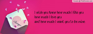 wish you knew how much I like you,how much I love you,and how much I ...