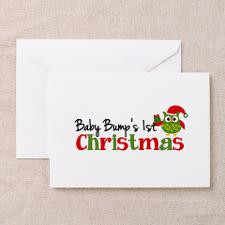 Baby Bump's 1st Christmas Owl Greeting Card for