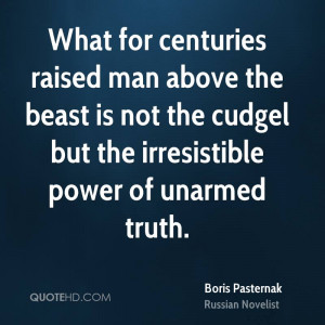What for centuries raised man above the beast is not the cudgel but ...