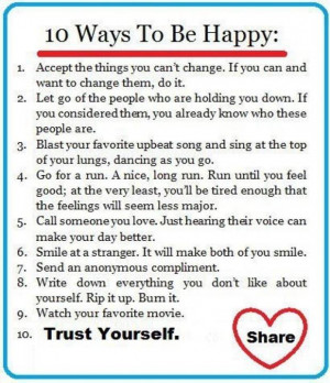 10 ways to be happy 10 ways to be happy